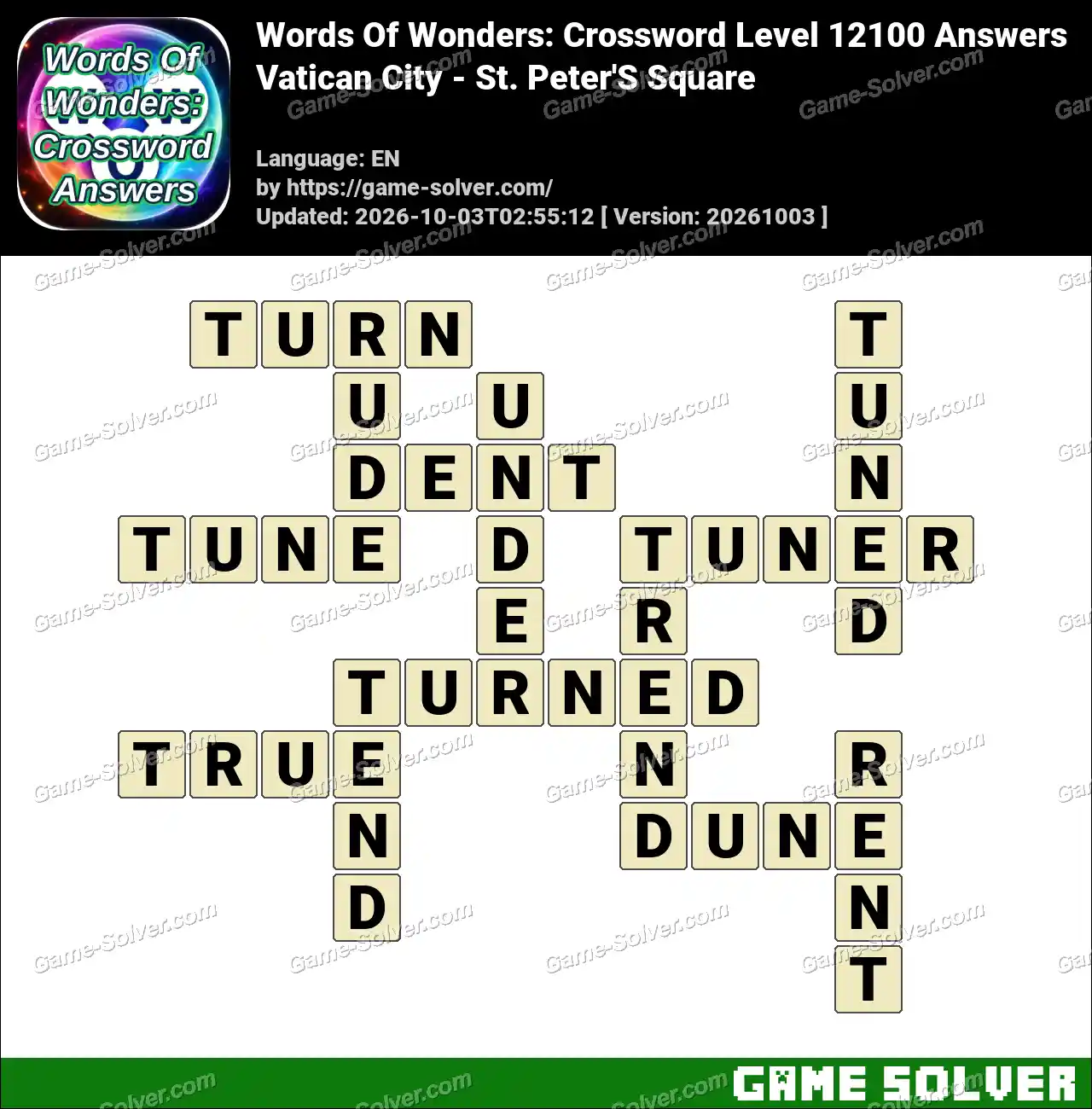 Words Of Wonders: Crossword Level 12100 Answers – Vatican City – St. Peter’S Square
